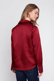 Renuar Waffle Textured Blouse in Cabernet
