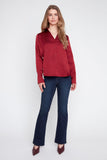 Renuar Waffle Textured Blouse in Cabernet
