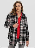 Renuar Black & Red Plaid Shacket