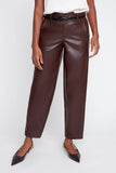 Renuar Pleather Barrell Pant in Tobacco