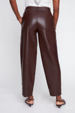 Renuar Pleather Barrell Pant in Tobacco