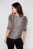 Renuar Leopard Print Button Up Sweater