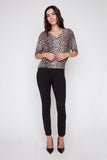 Renuar Leopard Print Button Up Sweater