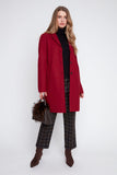 Renuar Car Coat in Cranberry