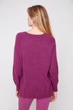 Renuar Heathered Knit Sweater in Fig