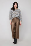Renuar Coated Wide Leg Ankle Pants