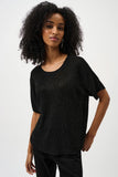 Joseph Ribkoff Knit T-shirt w/ Rhinestones in Black