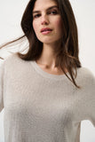 Joseph Ribkoff Knit T-shirt w/ Rhinestones in Moonstone