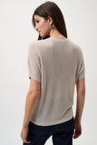 Joseph Ribkoff Knit T-shirt w/ Rhinestones in Moonstone