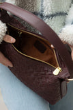 Risa Rhea Hand Woven Shoulder Bag - Merlot