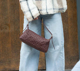 Risa Rhea Hand Woven Shoulder Bag - Merlot