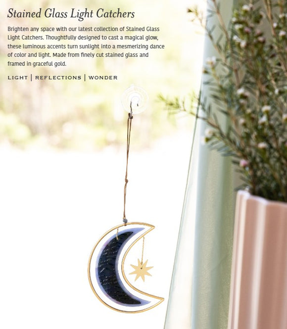 Scout Stained Glass Light Catcher - Moon Star