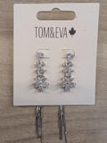 Tom & Eva Silver Rhinestone Drop Earrings