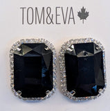 Tom & Eva Large Rhinestone Earrings - 3 colour options