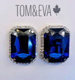 Tom & Eva Large Rhinestone Earrings - 3 colour options