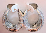 Tom & Eva Silver Hoops w/ Rhinestones