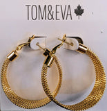 Tom & Eva Gold Heart Drop Earrings