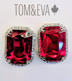Tom & Eva Large Rhinestone Earrings - 3 colour options