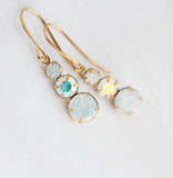 A Pocket of Posies Vintage Glass Earrings White Opal