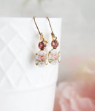 A Pocket of Posies Vintage Flower Cameo Earrings