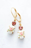 A Pocket of Posies Vintage Flower Cameo Earrings