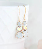 A Pocket of Posies Vintage Glass Earrings White Opal
