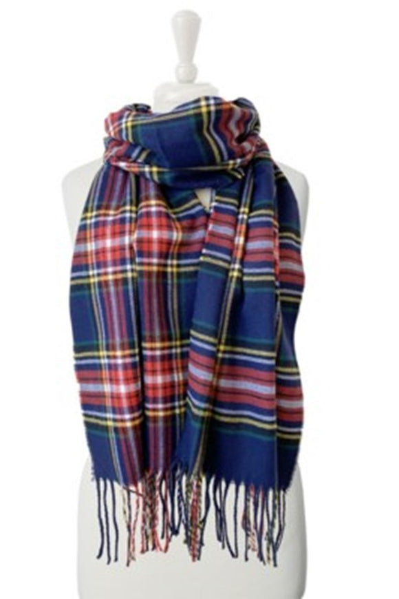 Caracol Navy/Yellow/Red Plaid Scarf